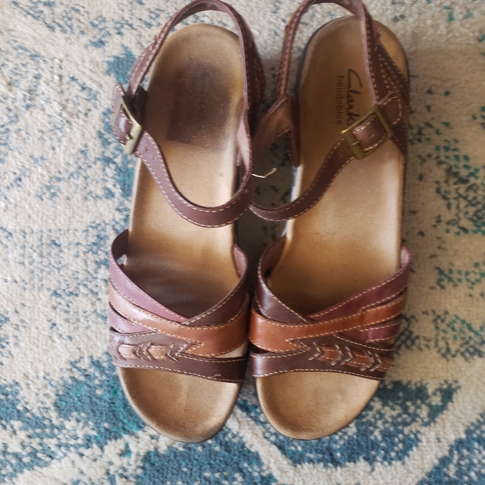 Clark bendables brown sandals 7